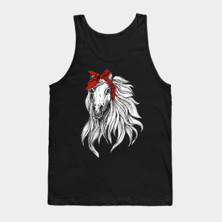 Horse Bandana T Shirt for Horseback Riding Horse Lover Tank Top